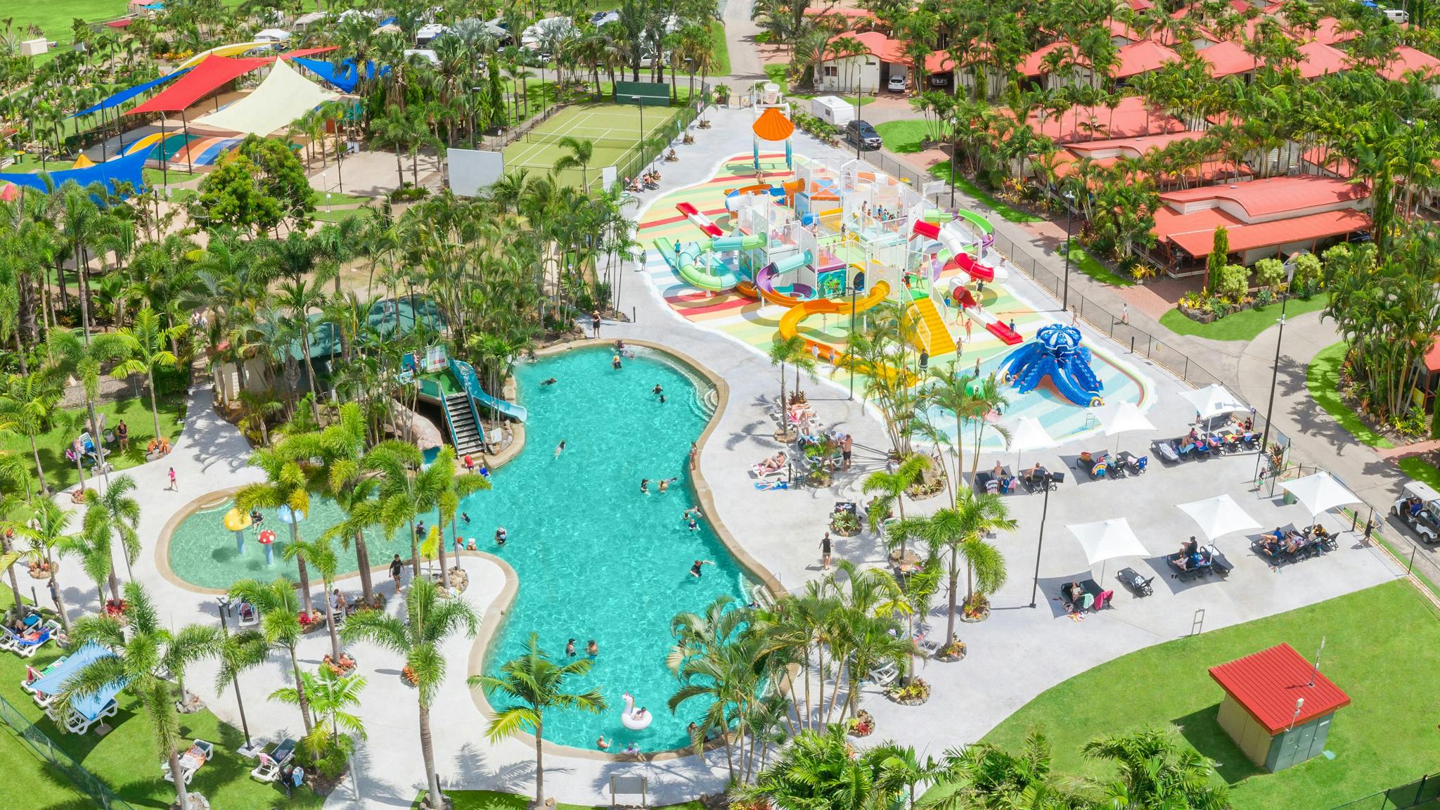 BIG4 Adventure Whitsunday Resort waterpark & pool. Fun for all, 15 onsite activities! BIG4 Adventure Whitsunday Resort waterpark & pool. Fun for all, 15 onsite activities!