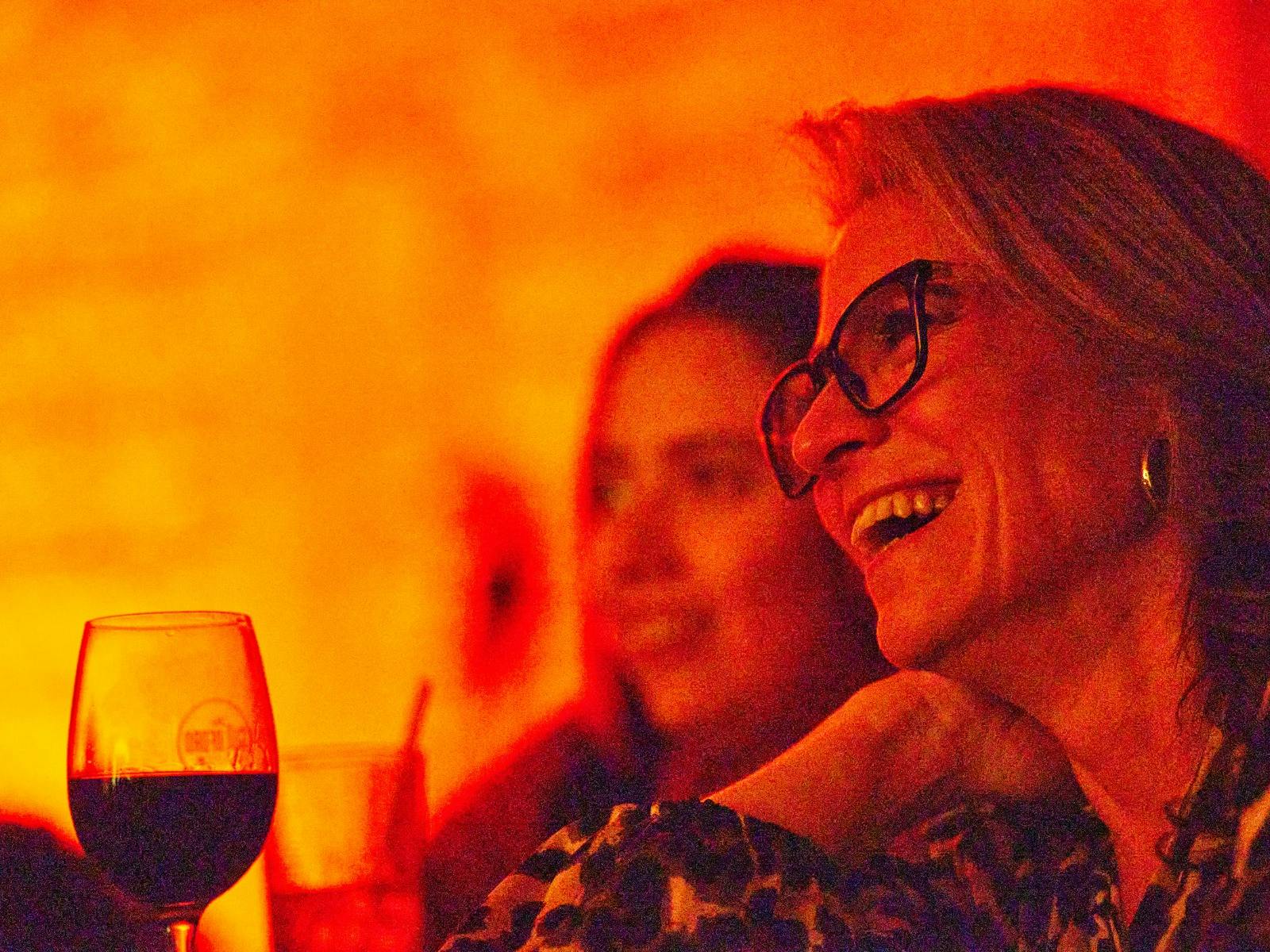Enjoy a sit down comfortable environment with a glass of wine or beer at the guildford comedy club