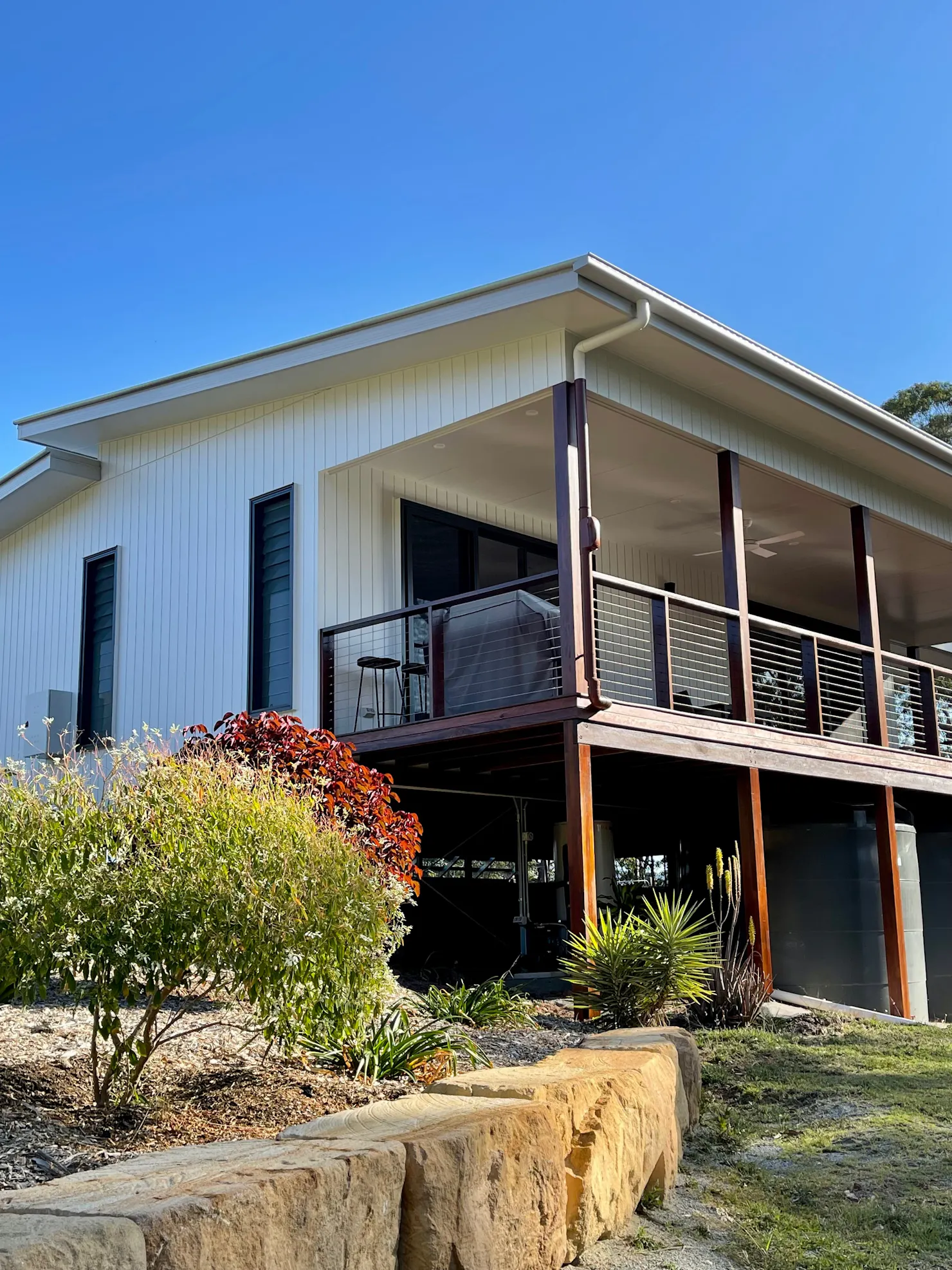 beautiful large balcony to enjoy at Whispers Luxury Farmstay via Gympie Qld