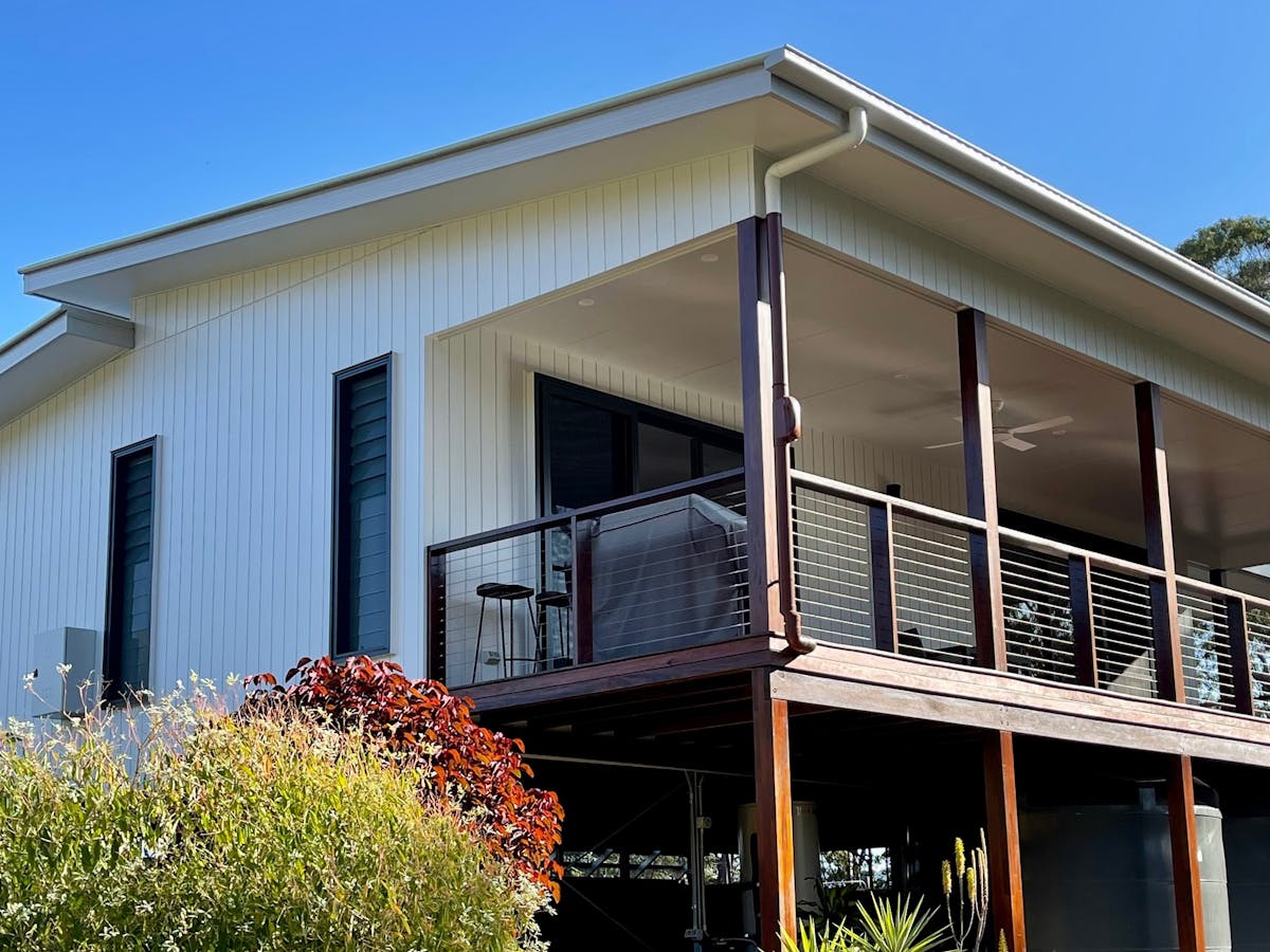 beautiful large balcony to enjoy at Whispers Luxury Farmstay via Gympie Qld