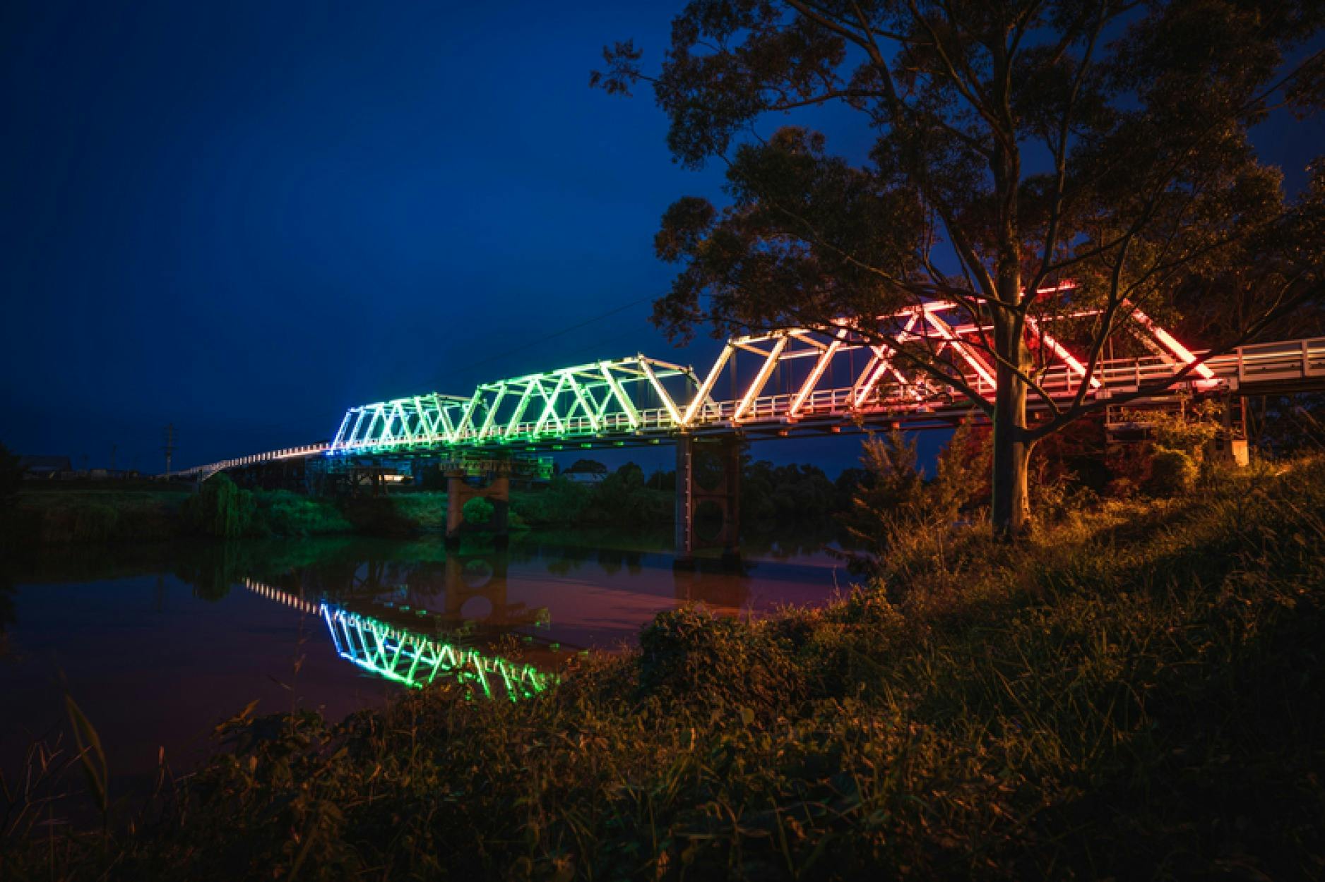 Morpeth Bridge lit up