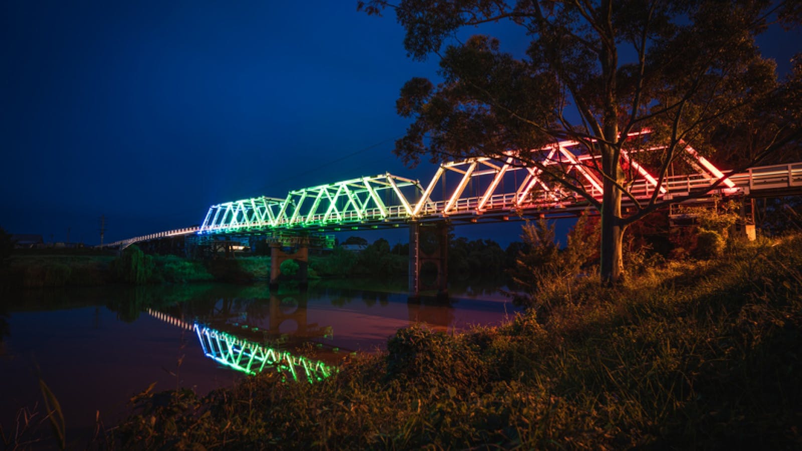 Morpeth Bridge lit up