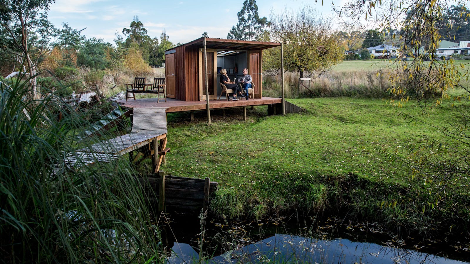 The Hideout by the river where you might spot a platypus.