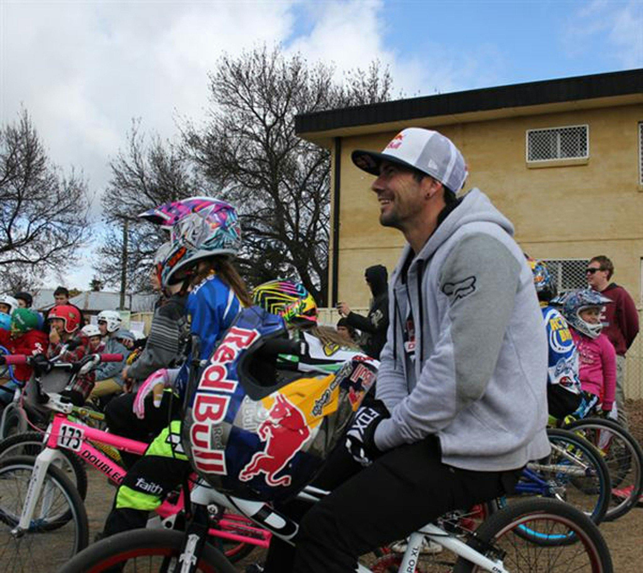 BMX riders waiting to enjoy the track