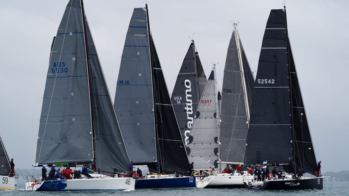 Yachts on Brisbane to Gladstone Yacht Race start line