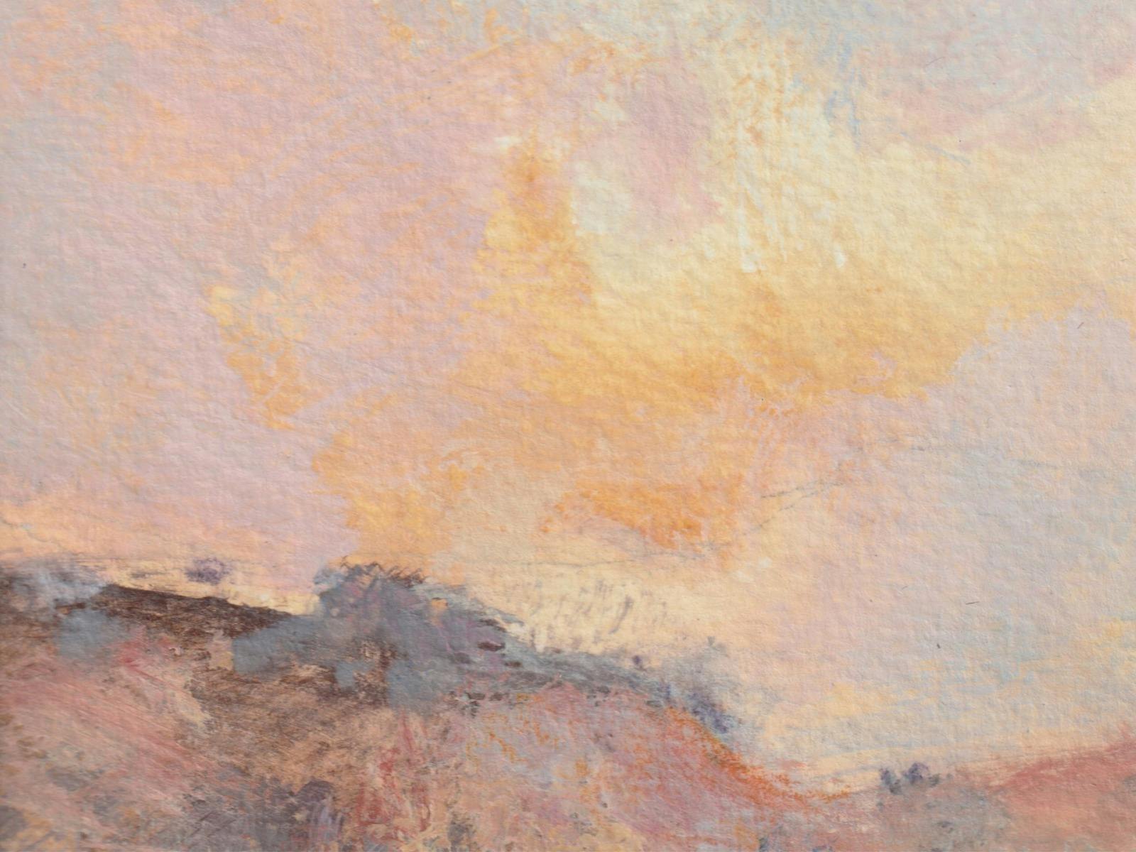 Acrylic and pastel on paper, landscape