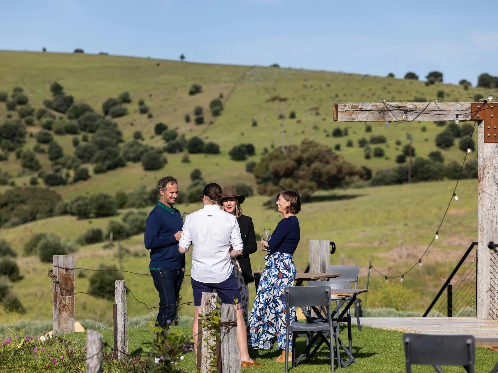 Guests enjoying the unique view at Varney Wines