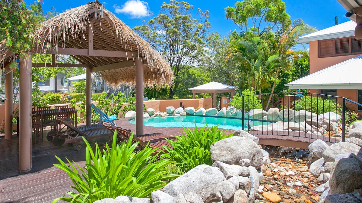 Pool deck and gazebo