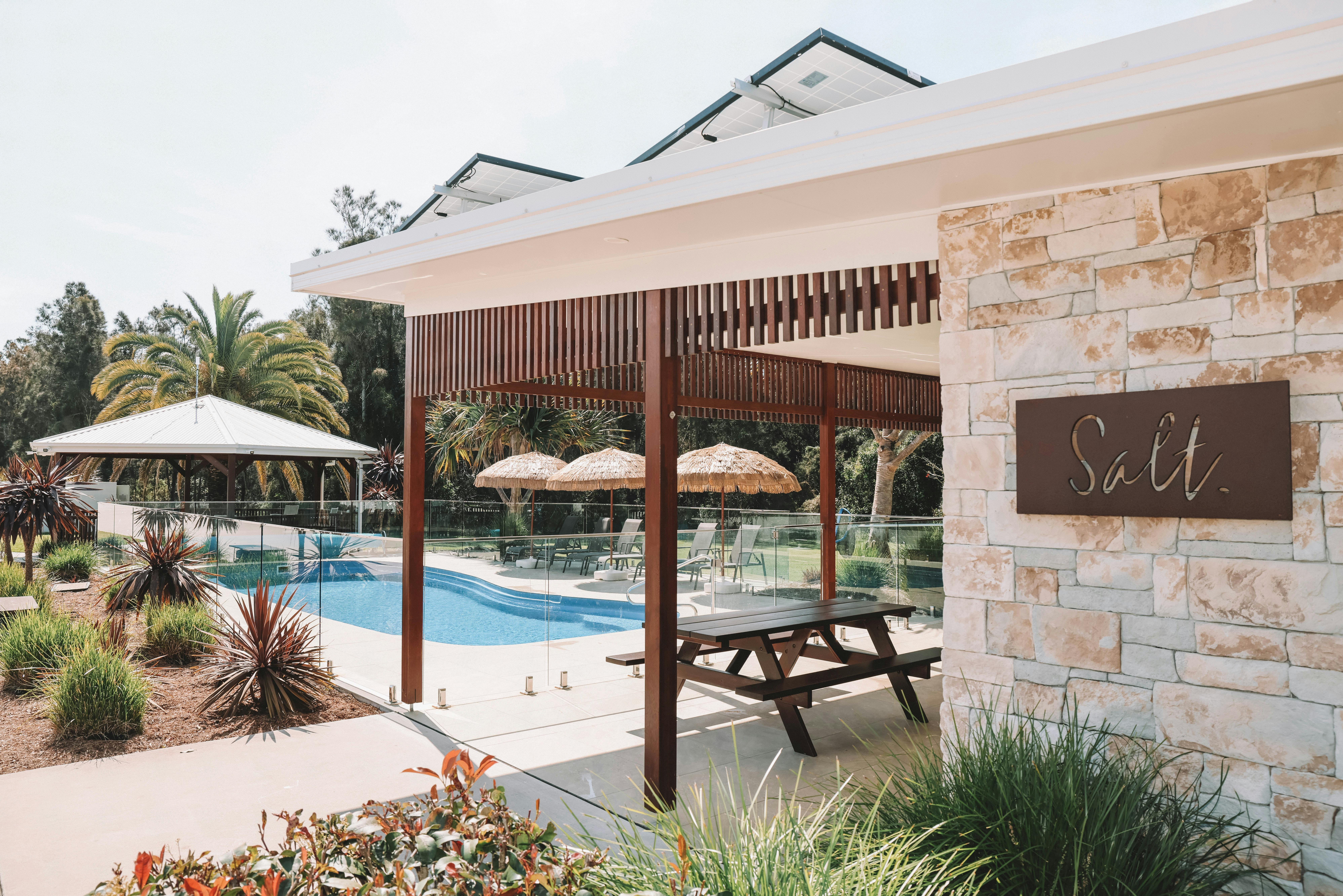 Enjoy a swim in the heated magnesium swimming pool