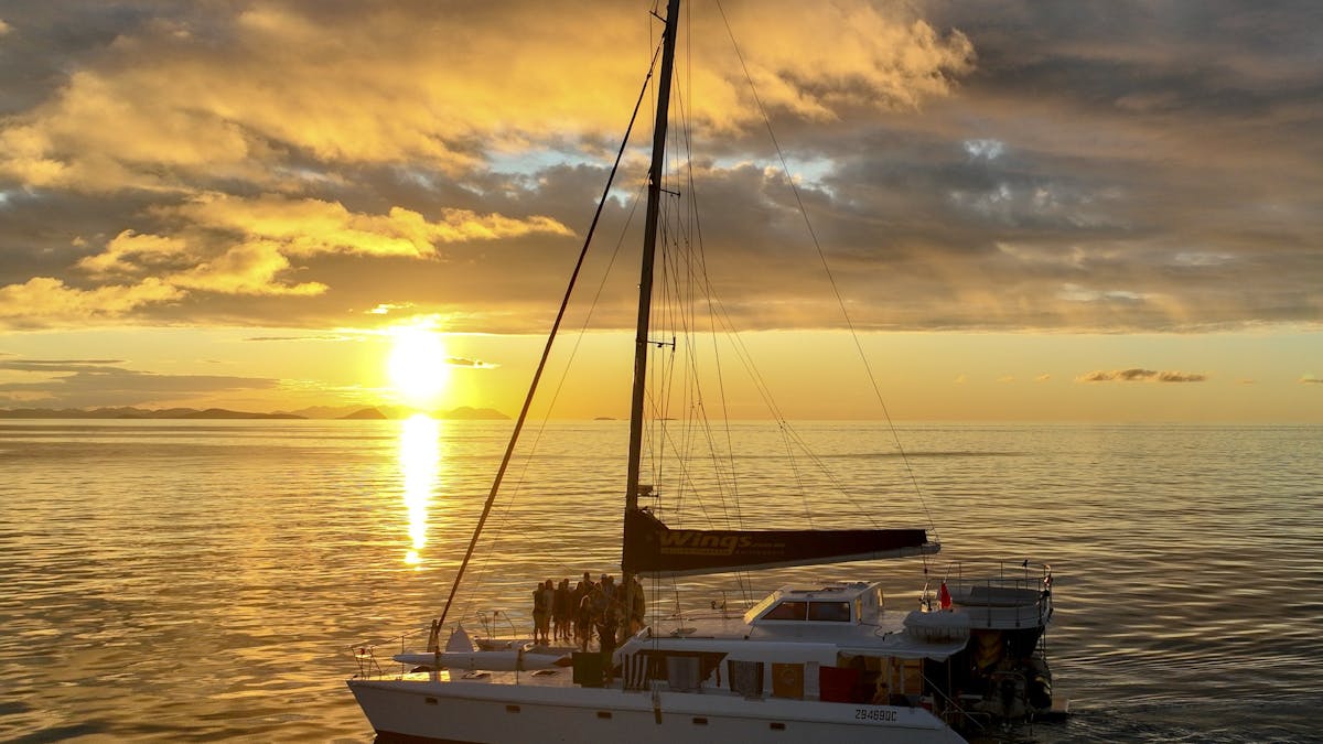 Wings Sailing Charters Whitsundays Queensland Sunset Sailing on SV Wings III