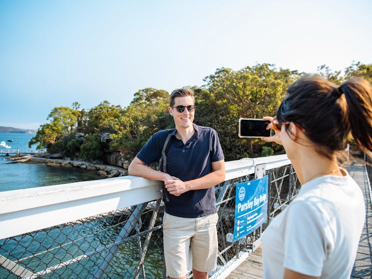 Couple enjoying a scenic walk around Parsley Bay, Vaucluse