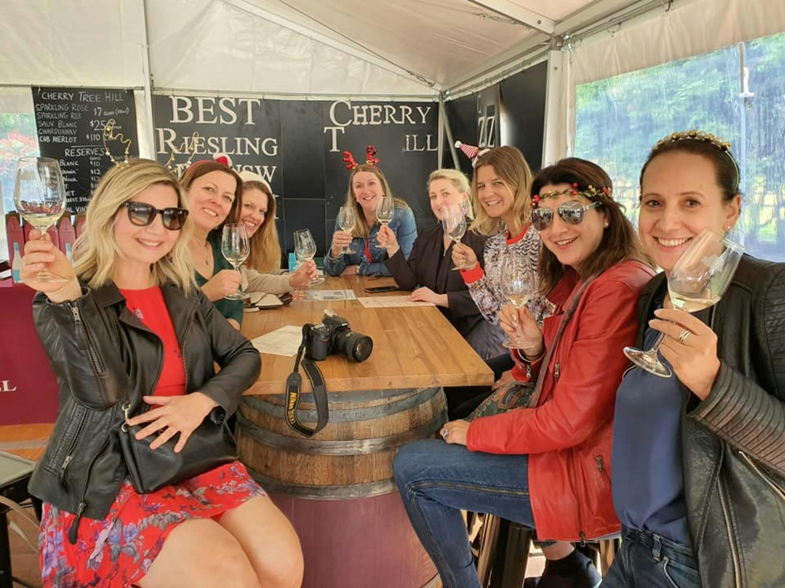 group of girls wine tastings