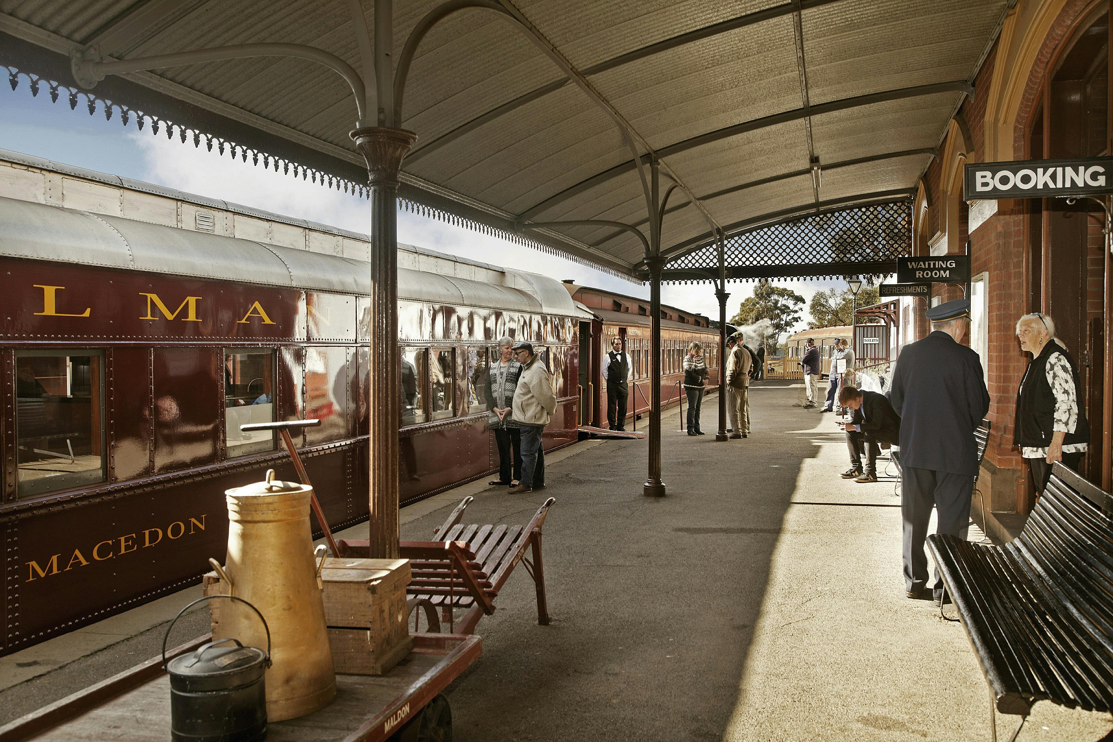 Passengers and a Train on the Platform at Maldon