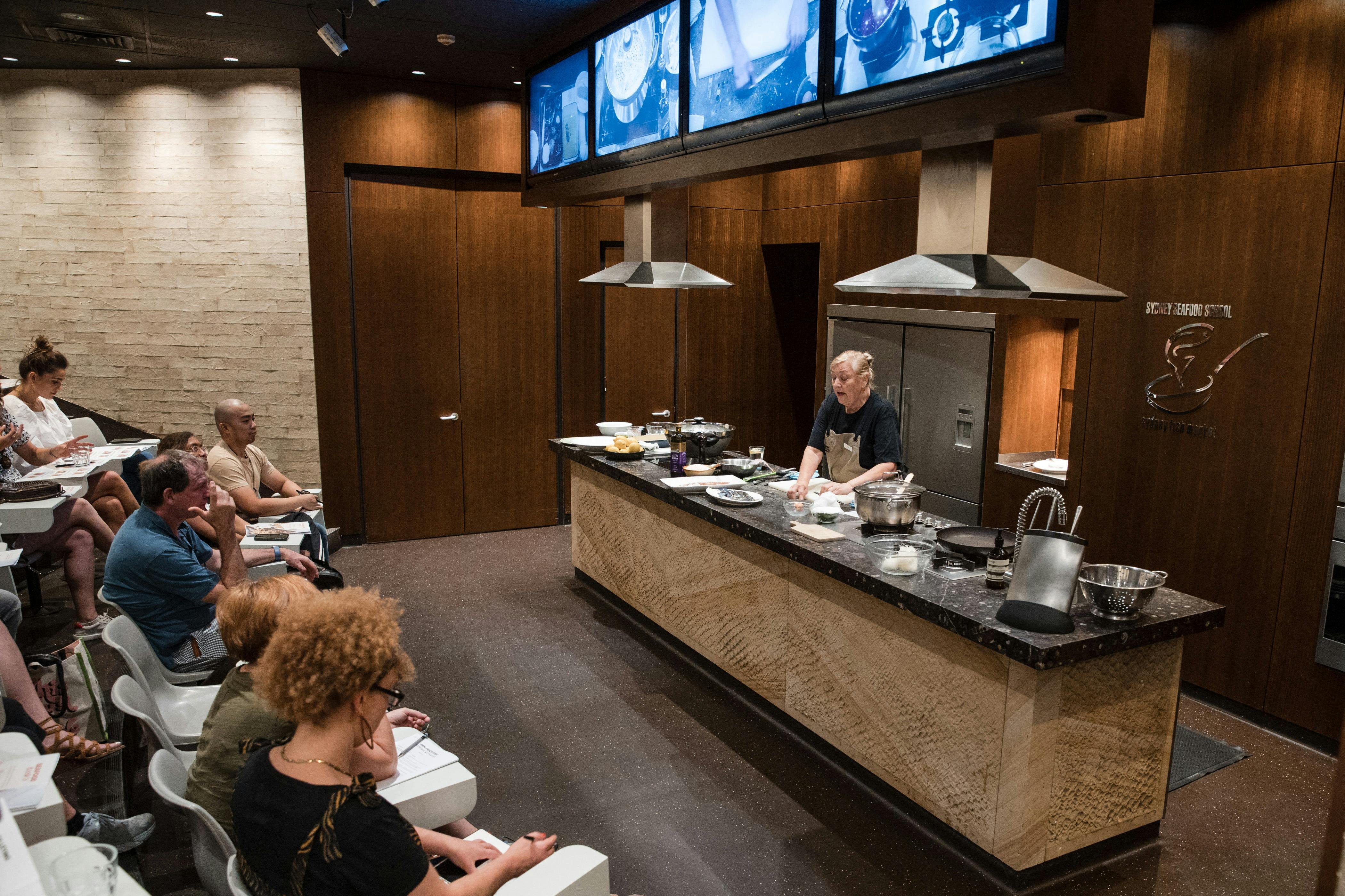 cooking demonstration in auditorium