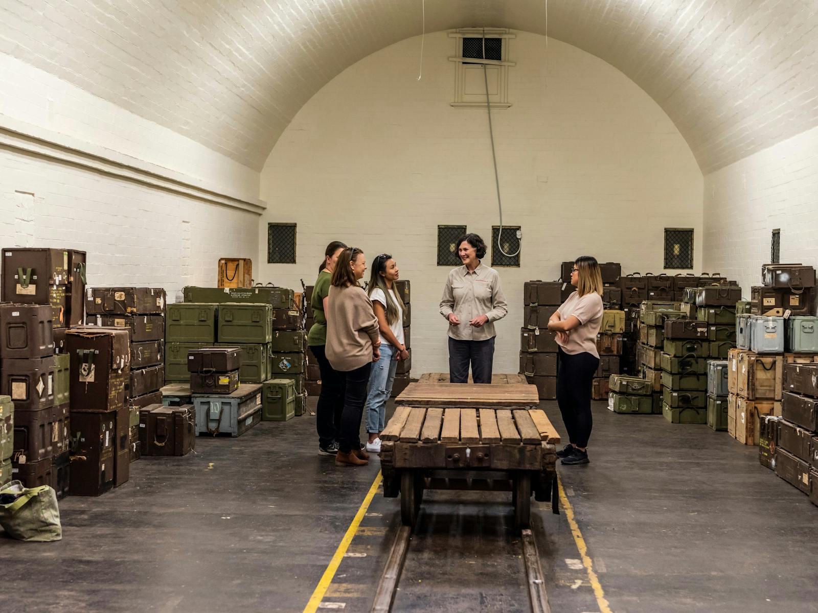 Guests on tour at Newington Armory