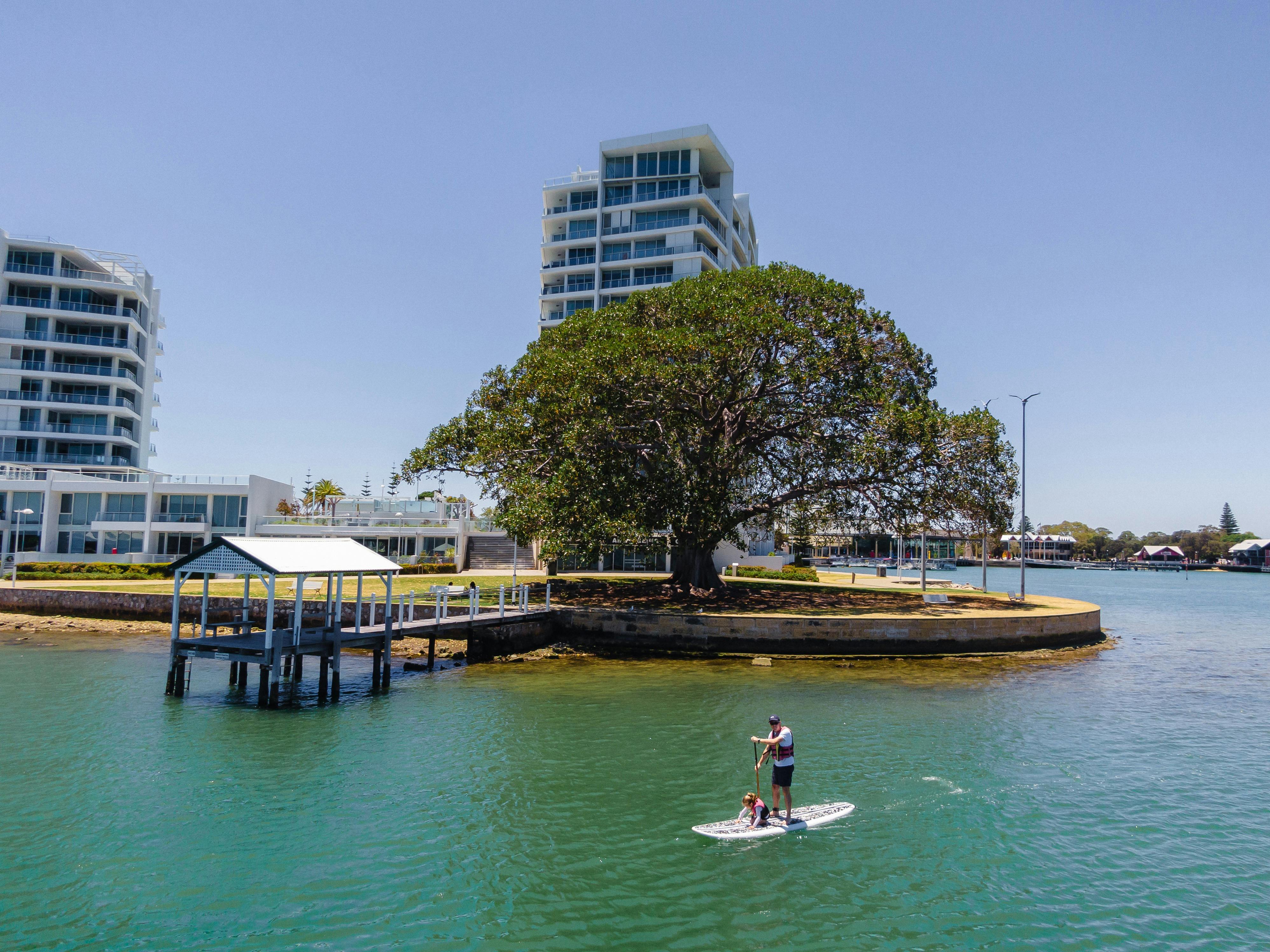 Father and daughter on a SUP board