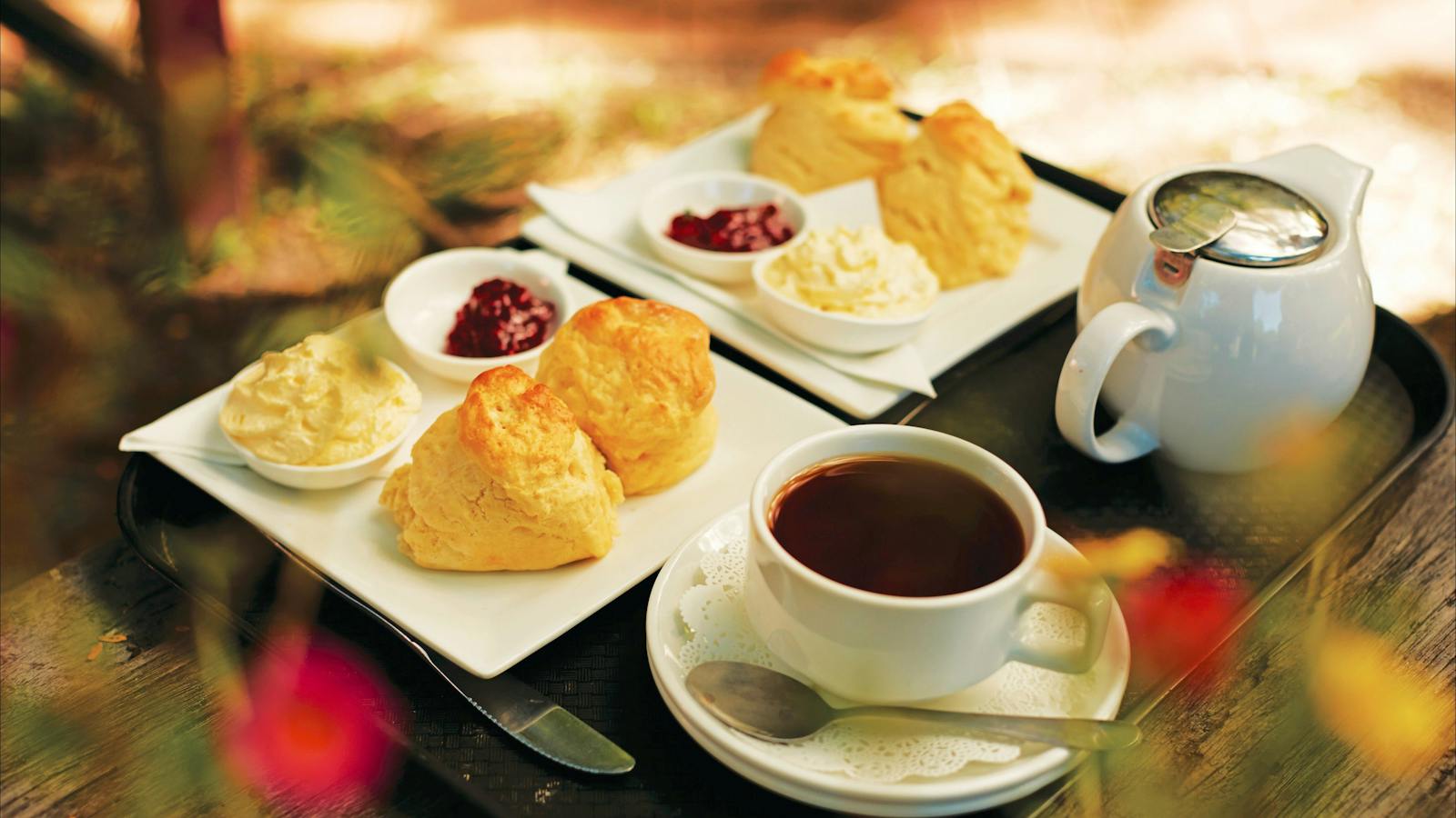 Scones and tea at the Old Station Tea House