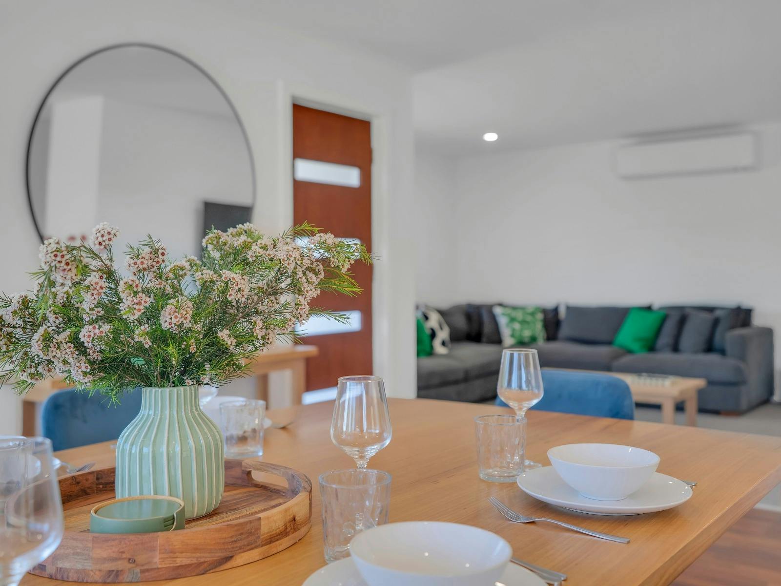 Open plan kitchen, dining and living area