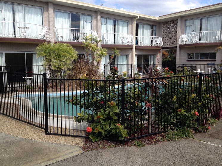 The outdoor salt water pool