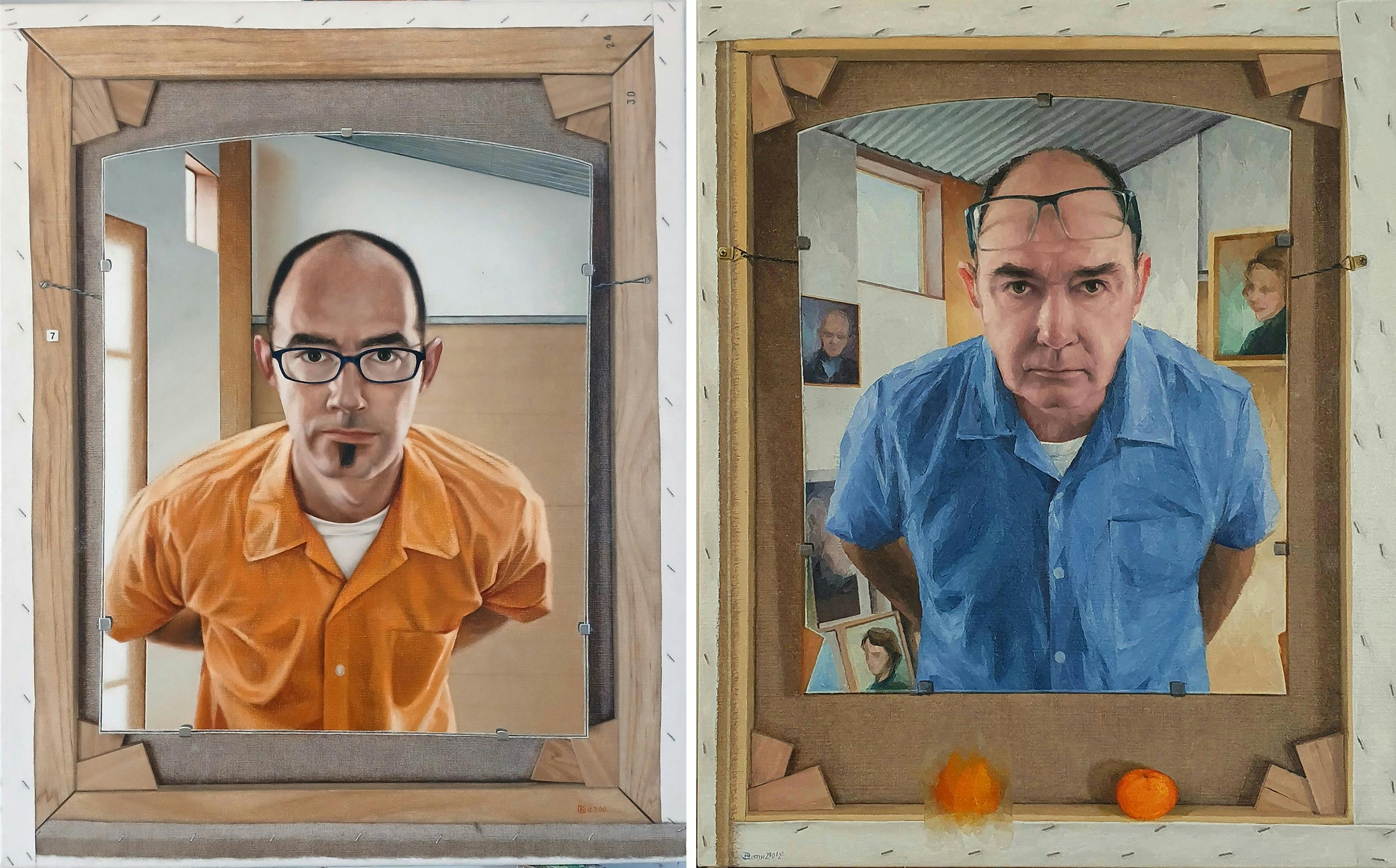 Two paintings of the same man 22 years apart.