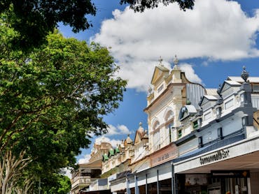 Historic buildings (rooftops) on Childers Main Street