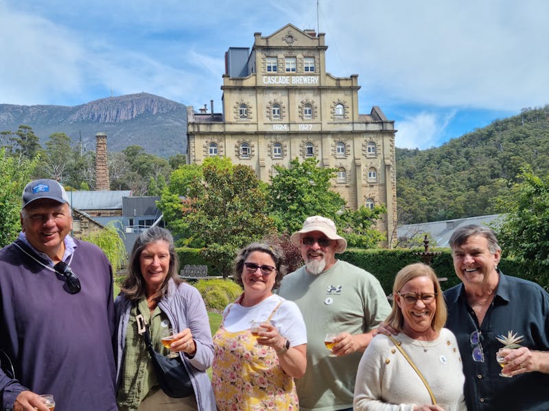 Dave's Meet The Makers tour in front of Cascade Brewery in Hobart