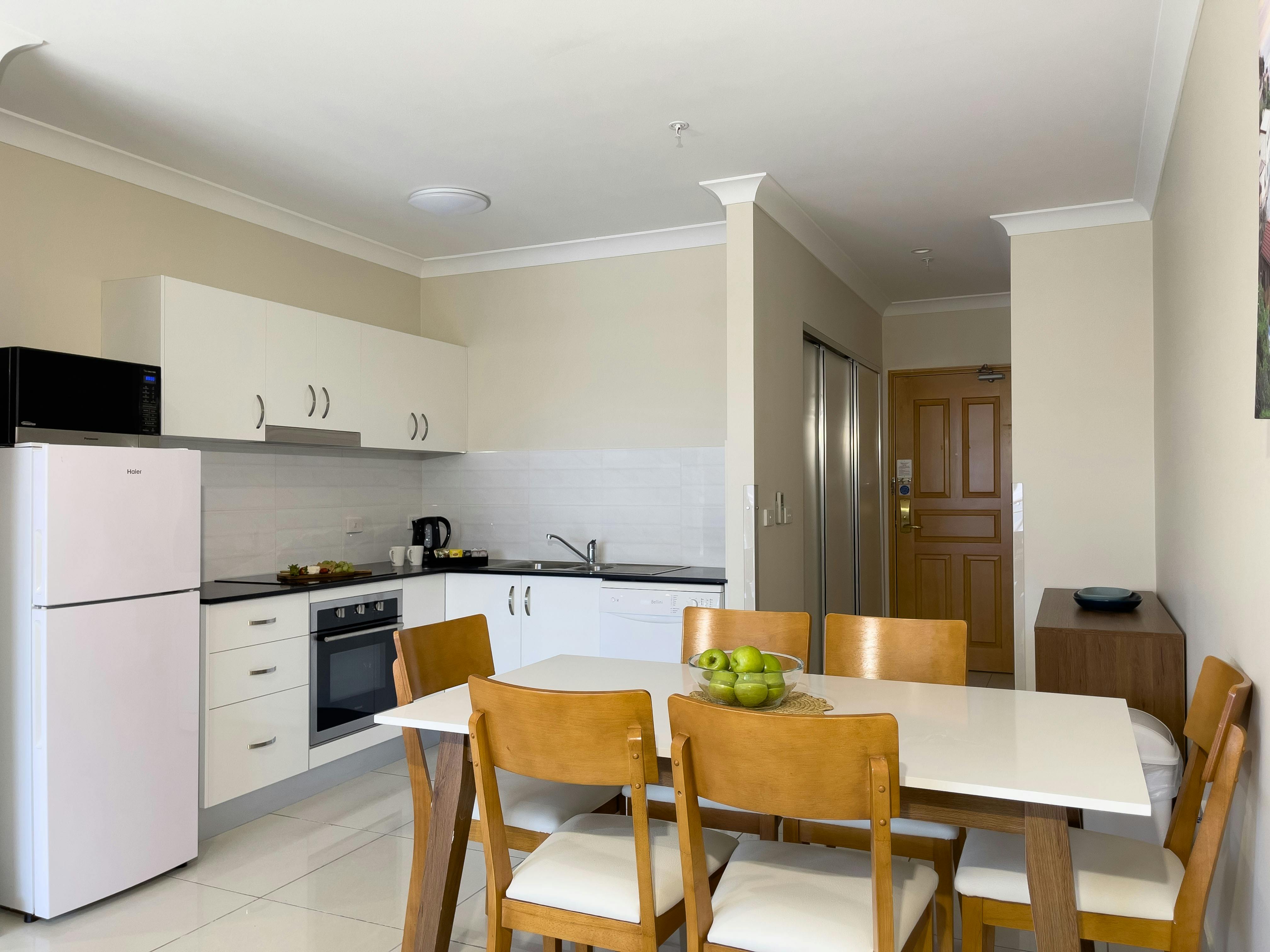 Self-Contained Apartment Kitchen and Dining Area