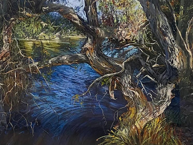 'Back Creek' pastels by Jill Cairns