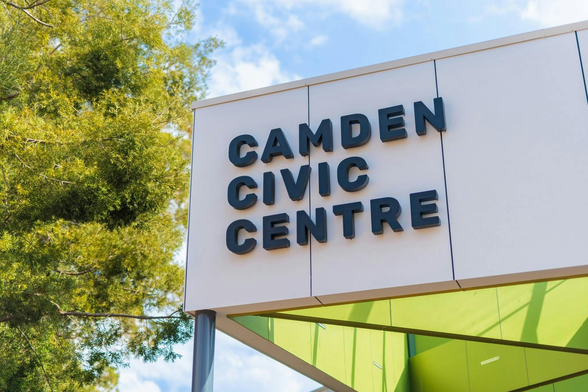 Building sign of Camden Civic centre