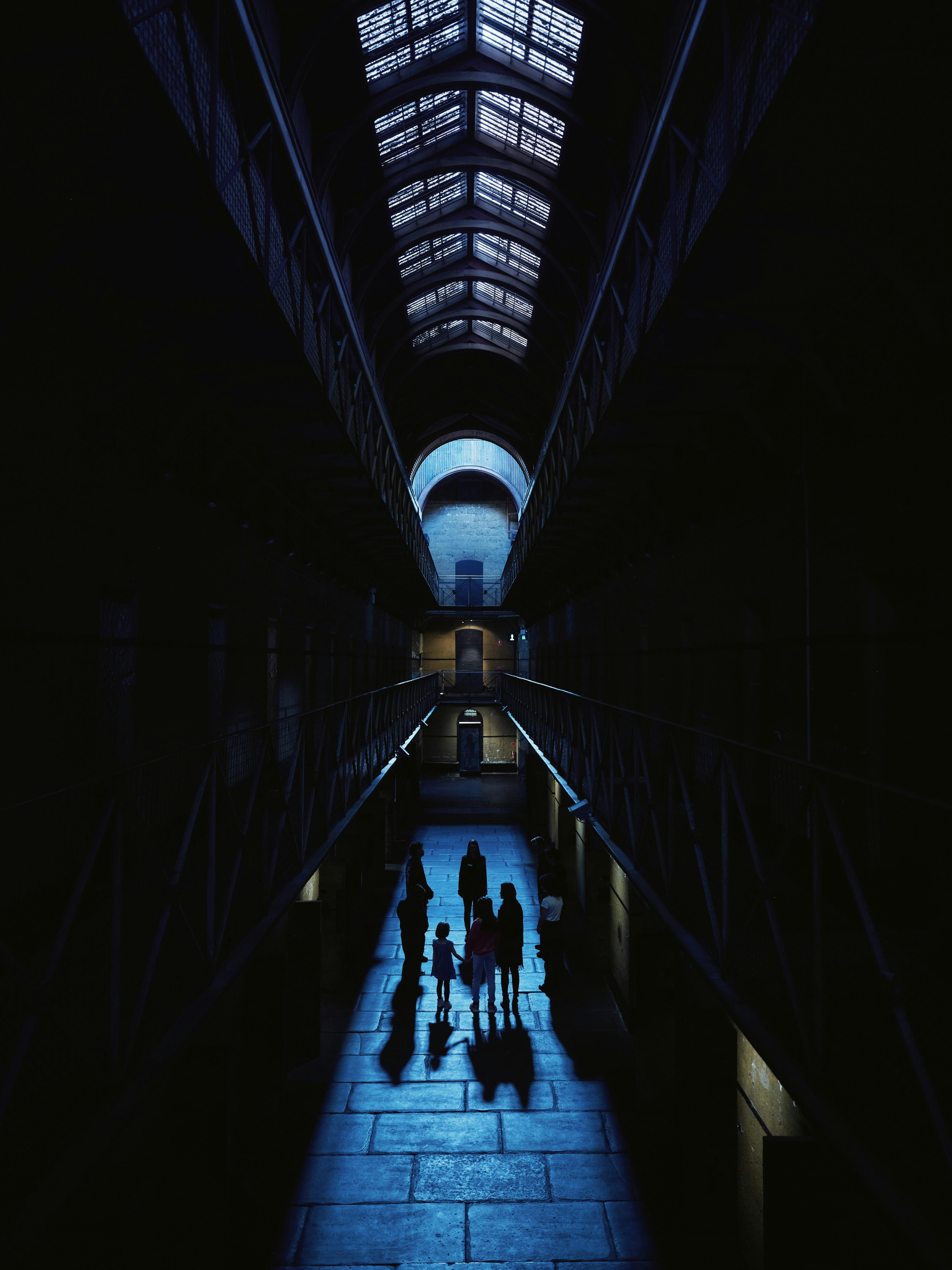 Inside the gaol at night