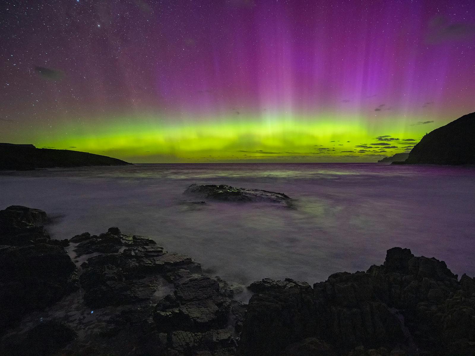 Aurora Australis, Tasman National Park. Astrophotography included in this photography workshop
