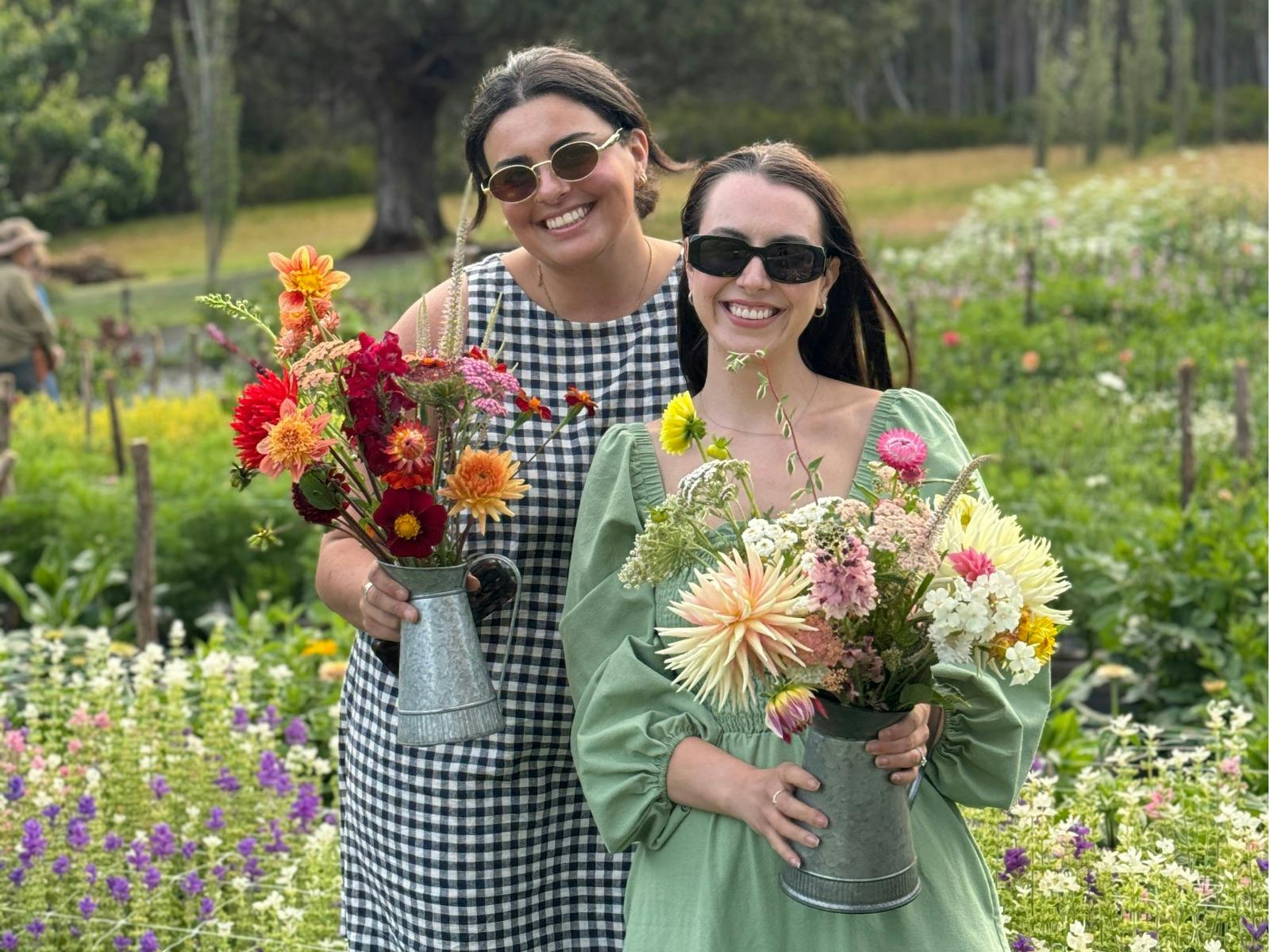 Picking flowers and lavendar at Earthenry Flower Farm