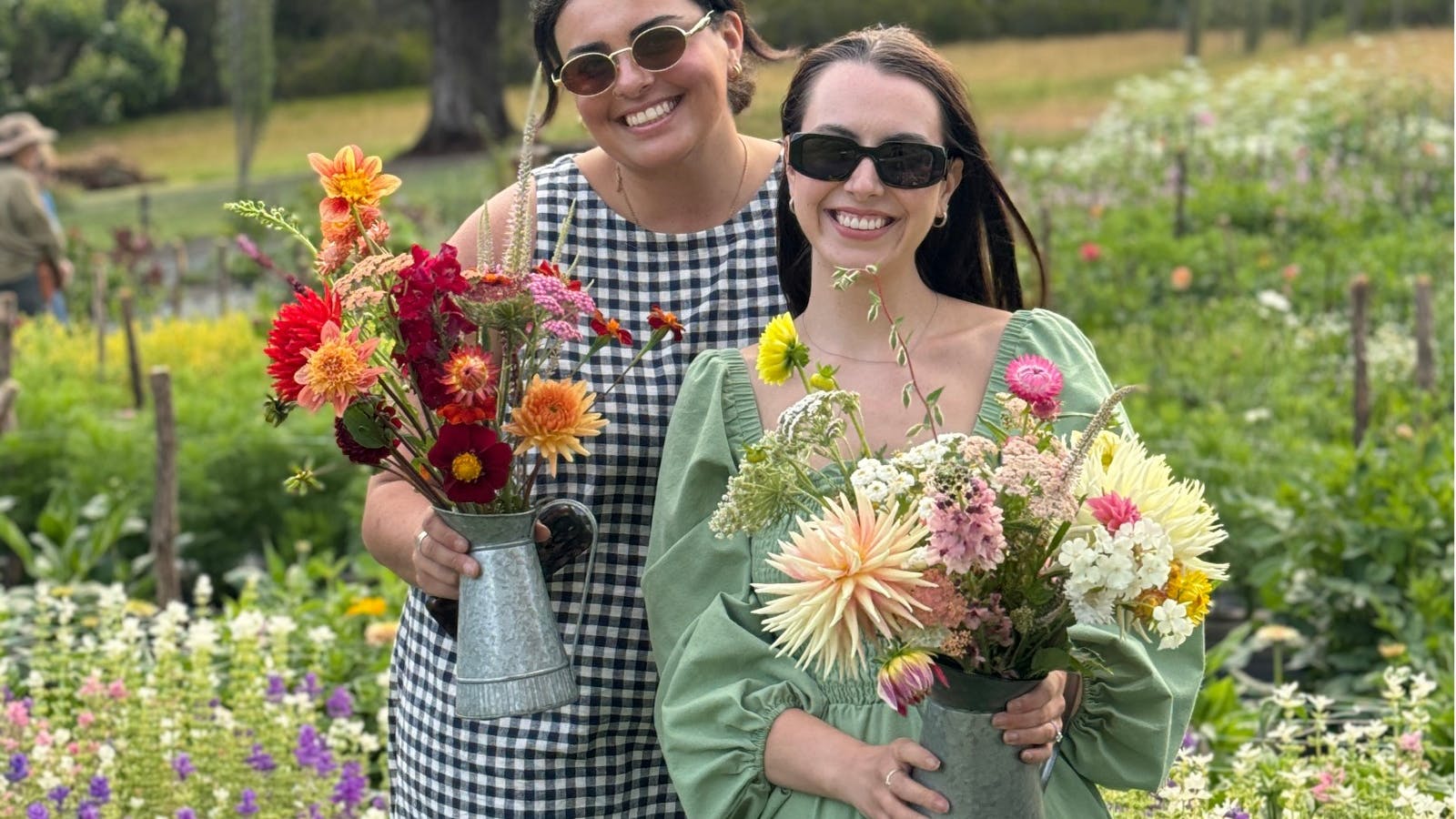 PIcking flowers in the field