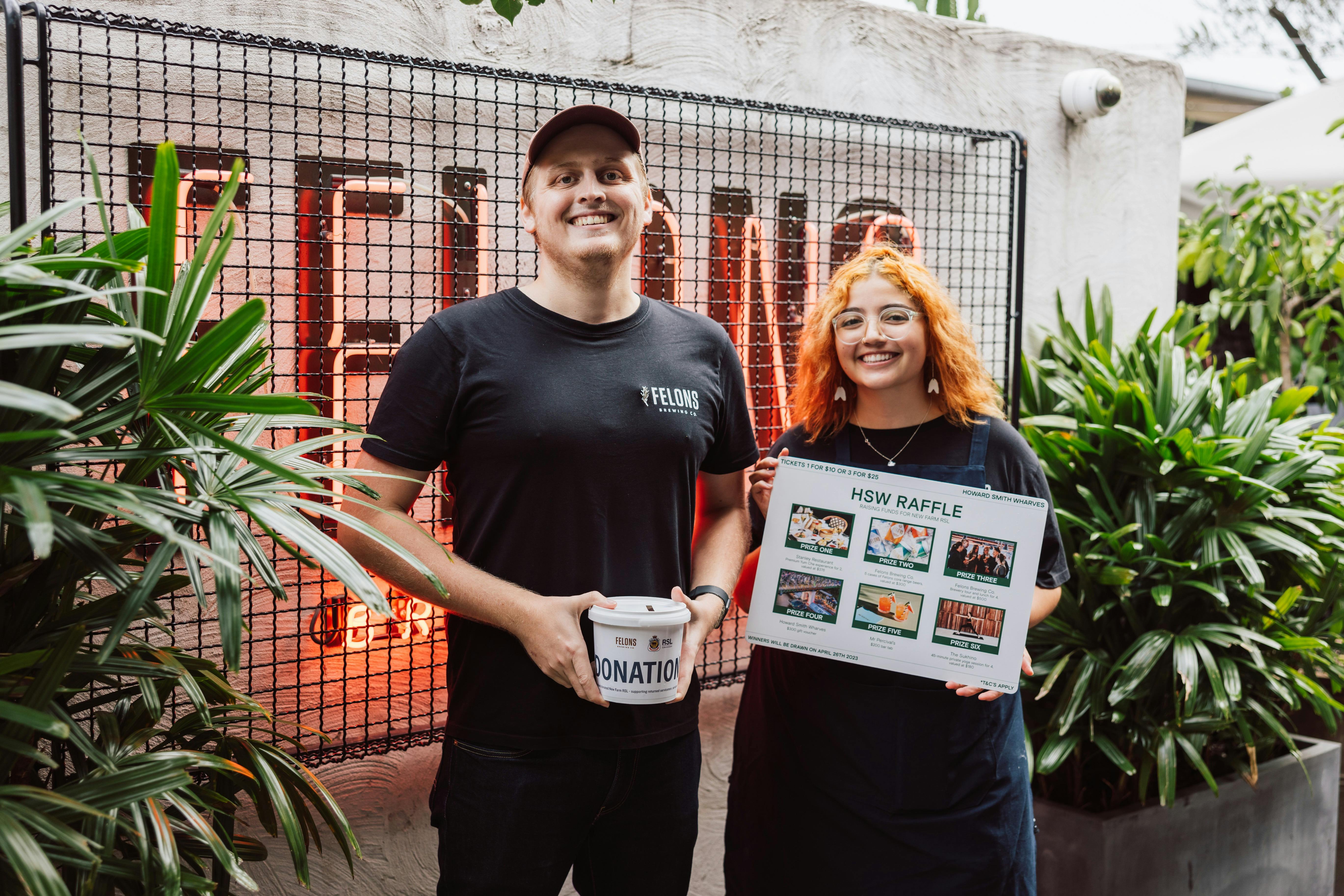 Felons staff raise money for veterans with a charity raffle
