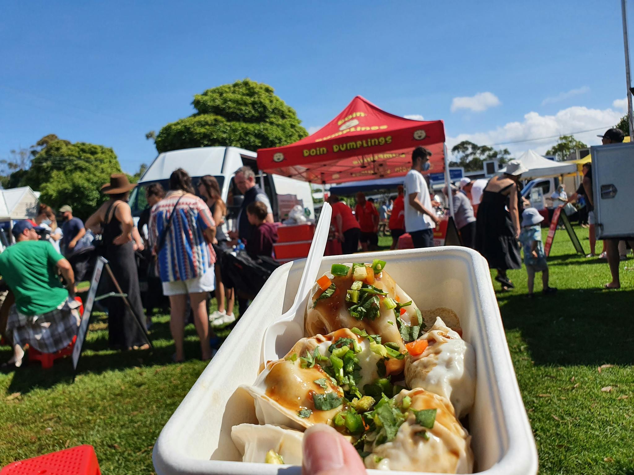 Dumplings at Metung Market