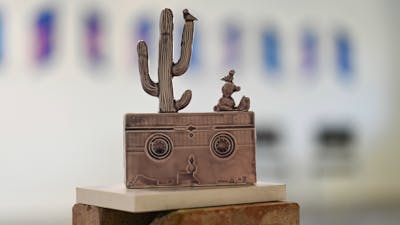 Artwork by Shaun Hayes, Dust Collectors Exhibition, installation view Tuggeranong Arts Centre.