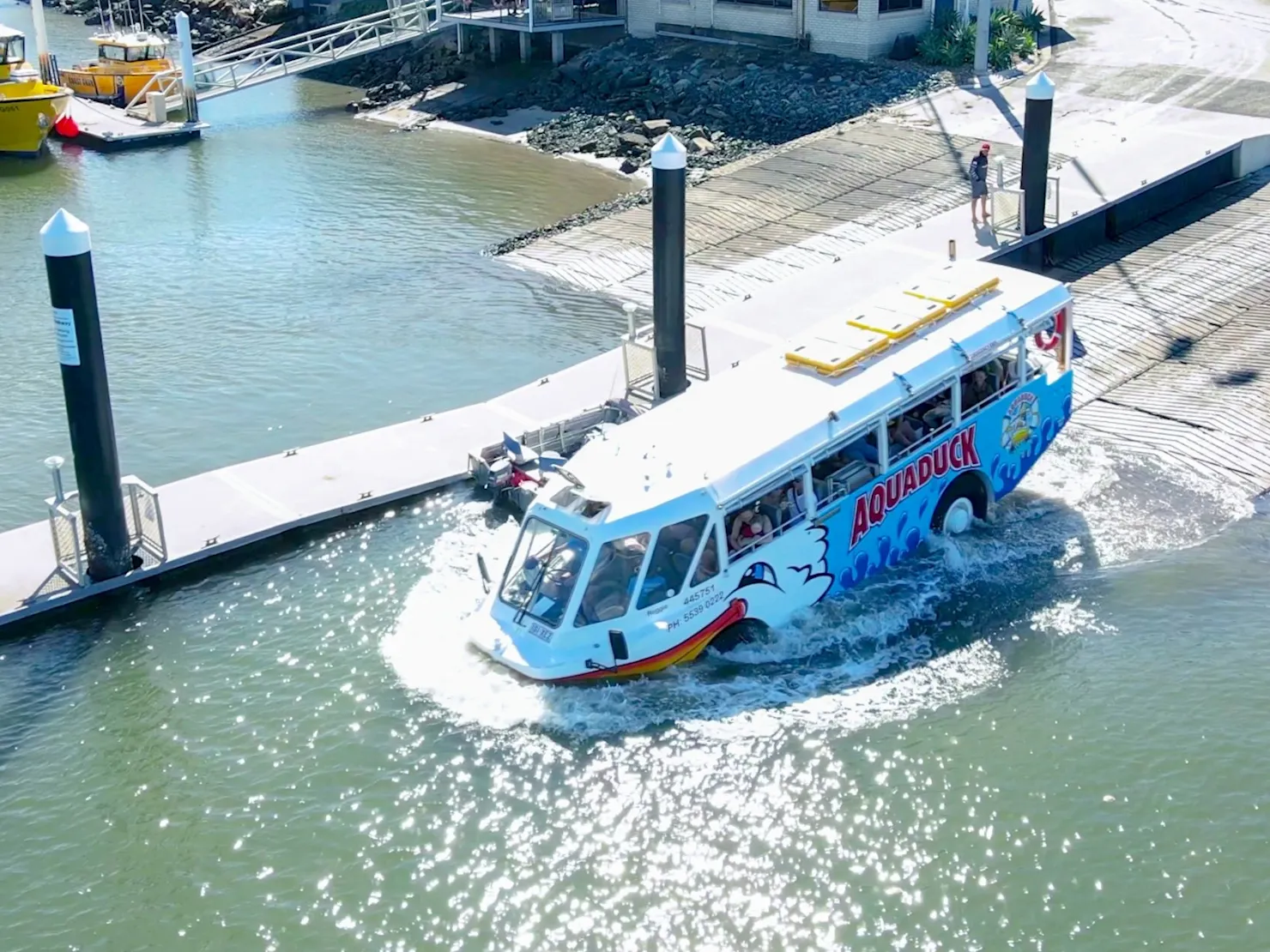 Aquaduck entering water at Parkyn Pde