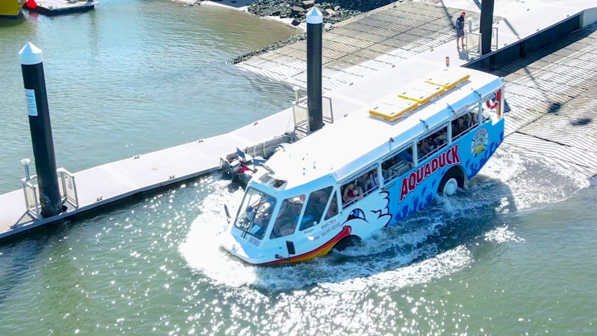 Aquaduck entering water at Parkyn Pde