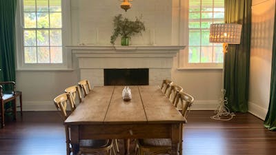 Enjoy the old world charm and relaxed elegance of the home’s formal dining room.