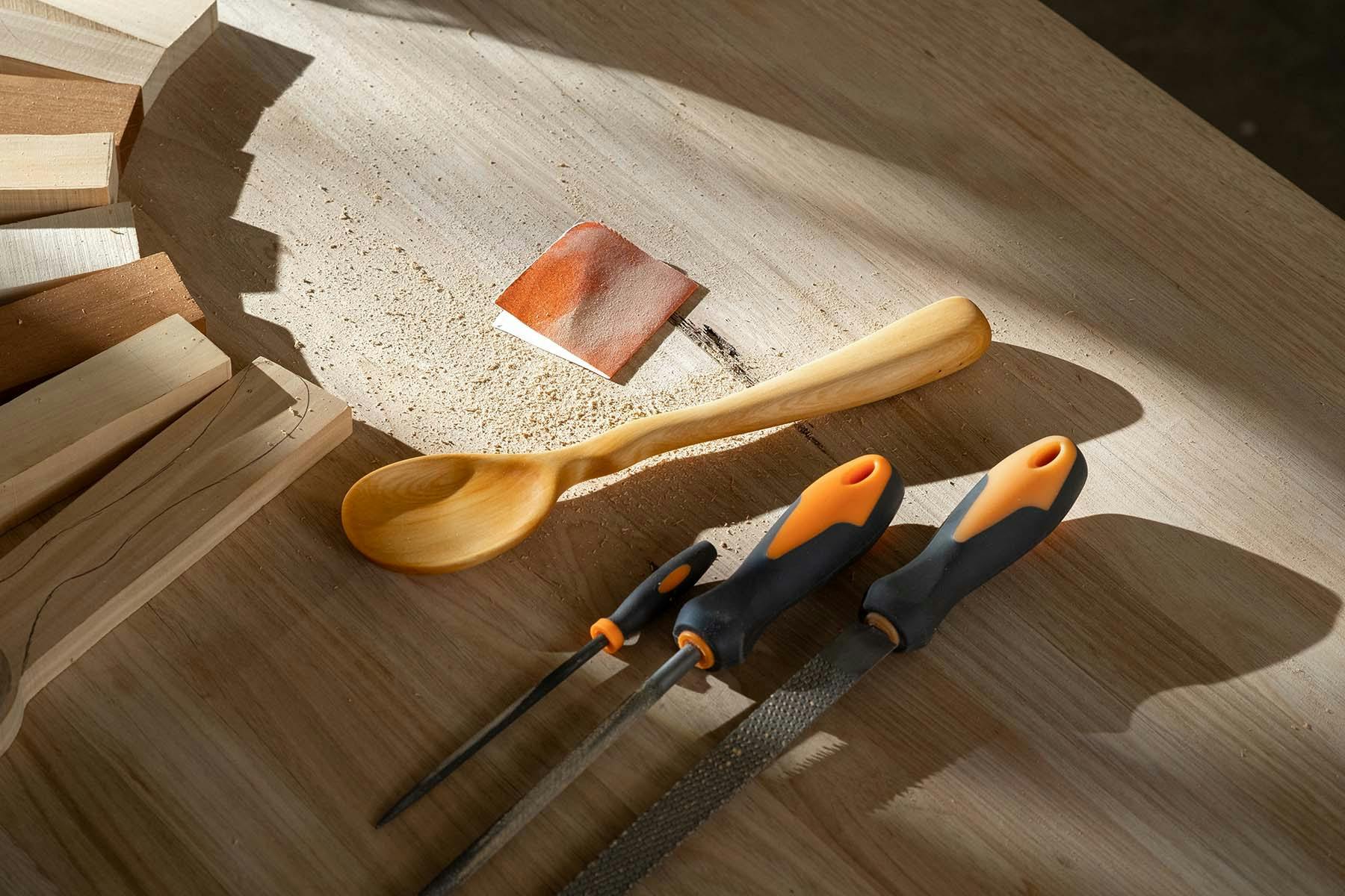 Huon pine spoon carving kit