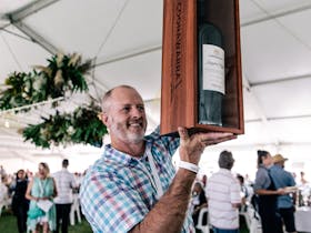 The Imperial Wine Auction is a highlight for guests in the Coonawarra Vignerons Cup Marquee
