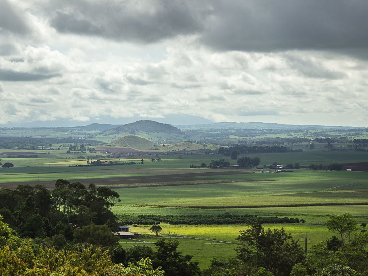 Rolling hills and farmland views from Hallorans Hill Rolling hills and farmland views from Hallorans Hill