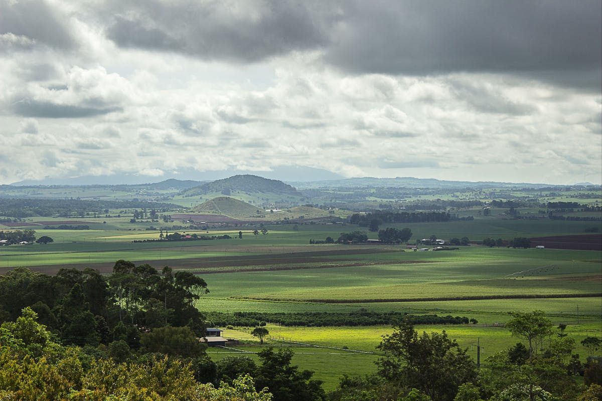 Rolling hills and farmland views from Hallorans Hill