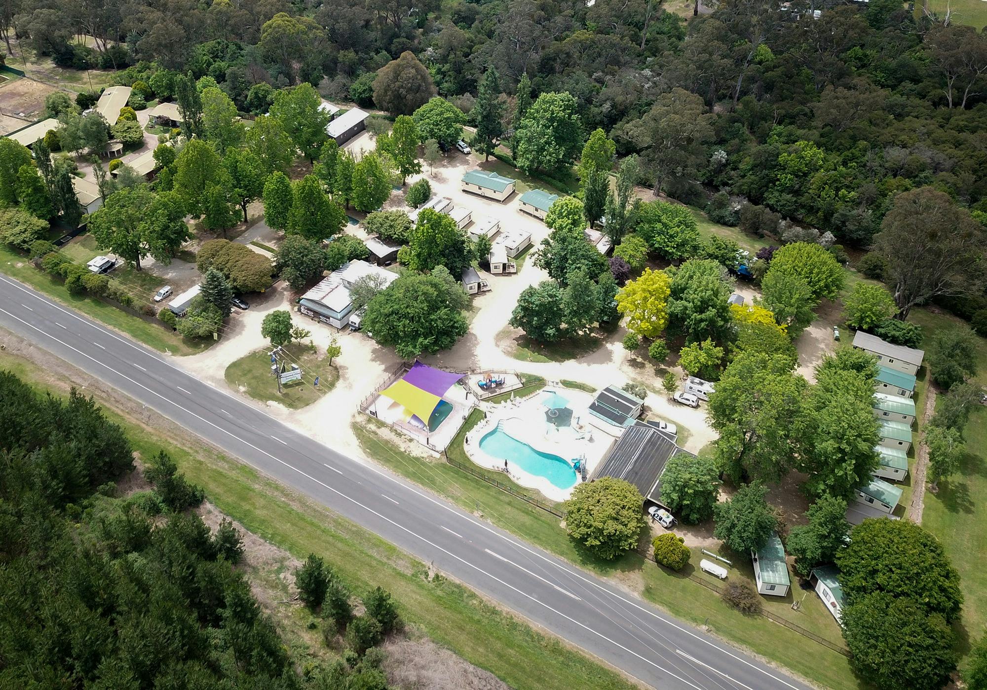 Aerial shot of park