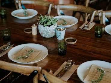 Table set for a signature farmhouse feast