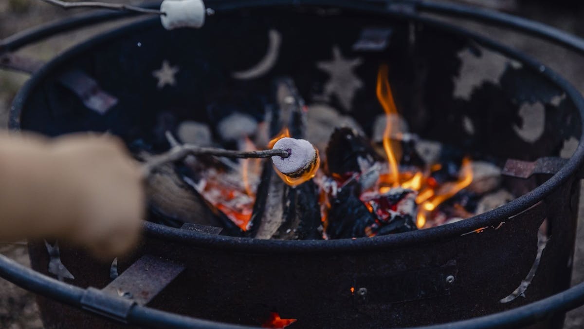 Campfire and roasting marshmallows at Traveller's Rest 1770 in Agnes Water, 1770, Queensland