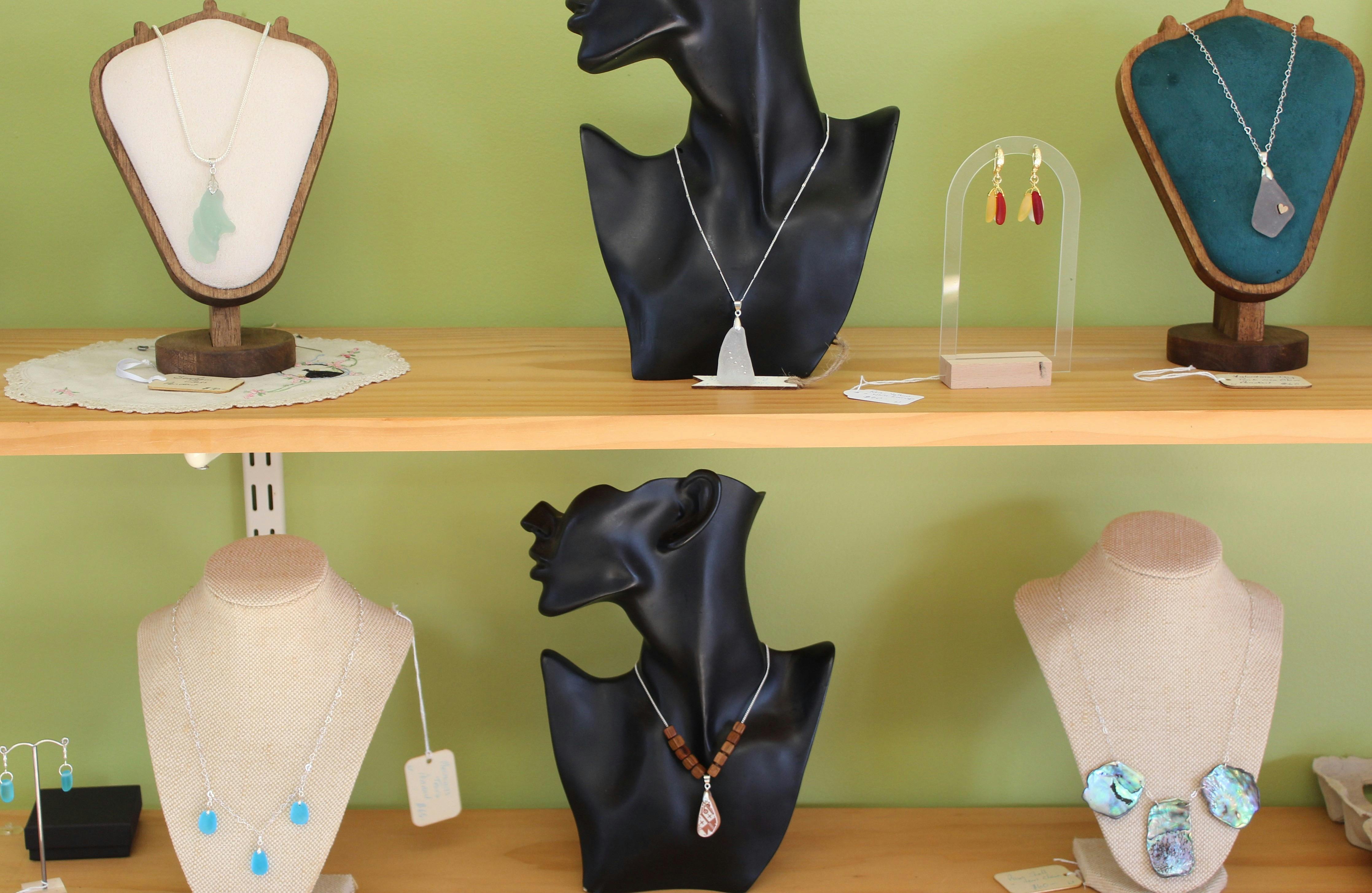 Sea Glass Earrings and Neclaces