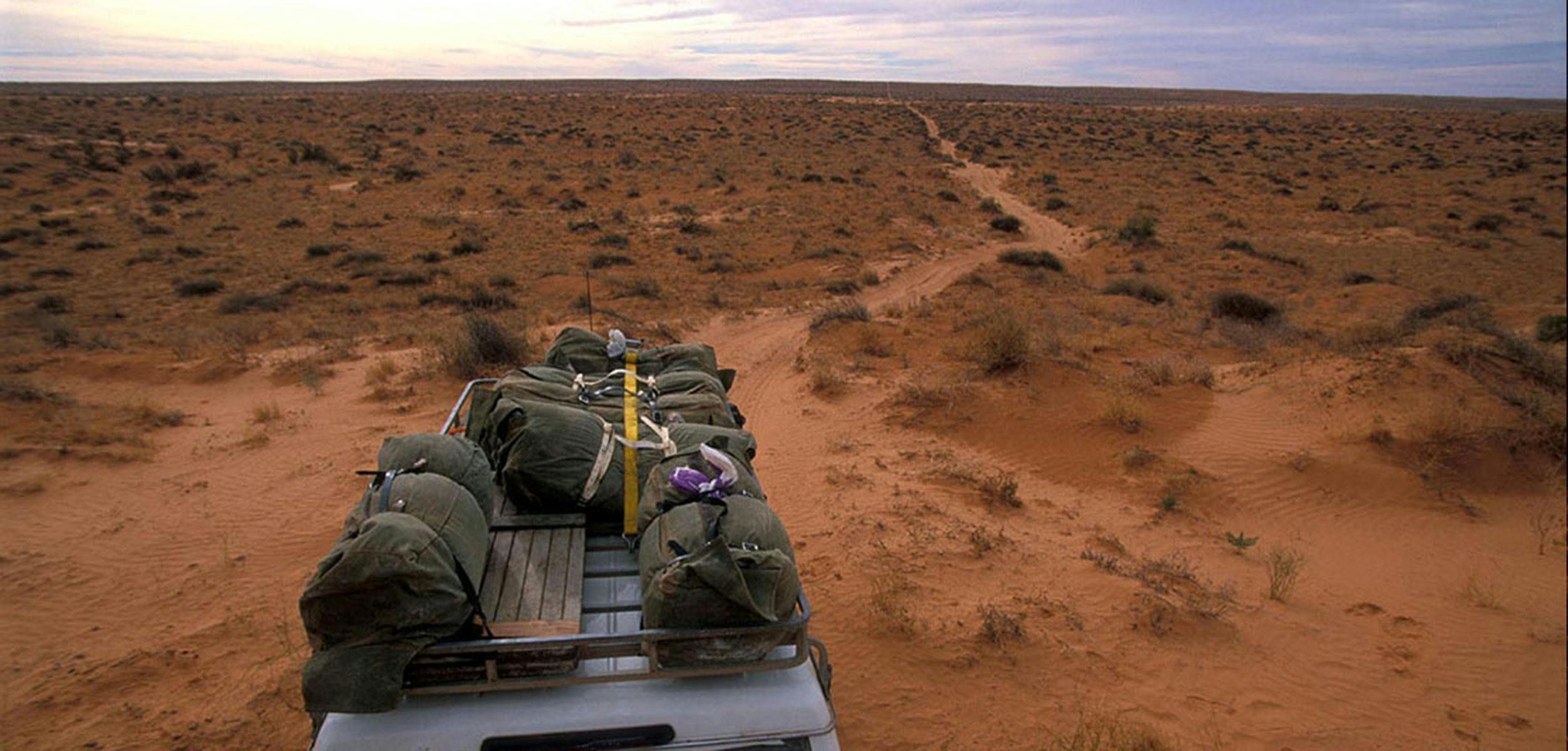 Vehicle on track in the Simpson Desert