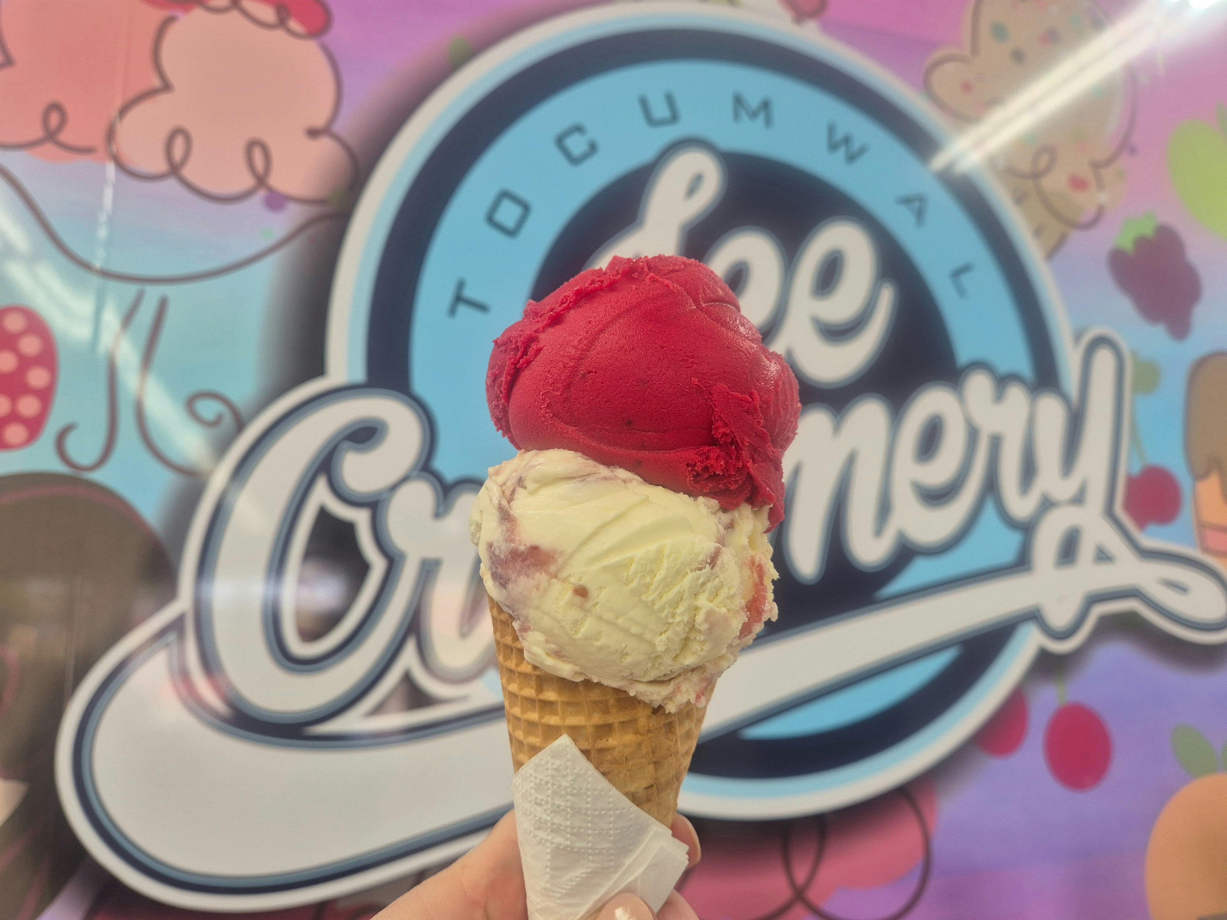 Raspberry Sorbet & White Choc Raspberry Ice Cream