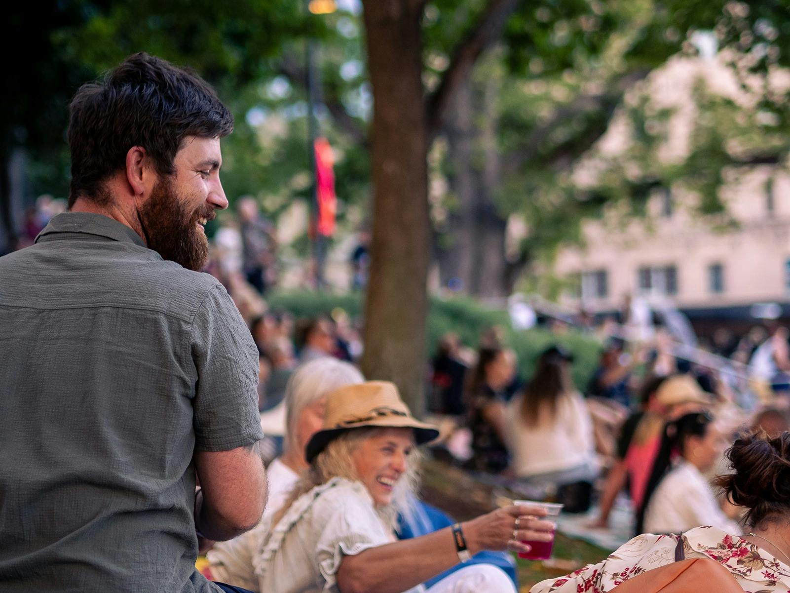 FLAMIN Tassie Barbecue Festival Hobart Tasmania relaxing on lawns